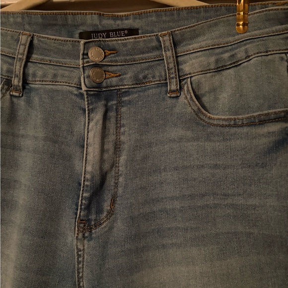 Judy Blue High Waist Double Button Waistband Cropped Wide Leg Jeans Size 15/32 - Picture 11 of 13